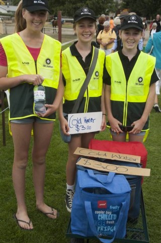 Girls fundraising for St John at the Wanaka A&P Show