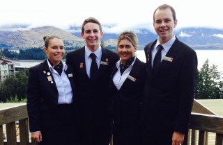 Paris-bound: Queenstown Resort College second-year Hospitality Management Diploma students (from left) Willow Lewis, Harry Greig, Jesse Raroa-Ward and William Clarke